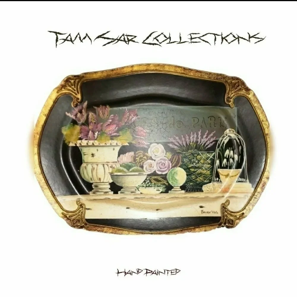 Tam Sar Collections Hand Painted Wooden Platter